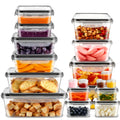 28/44/54pcs Large Capacity Covered Food Storage Container, Leak Proof Plastic Lunch Box, Suitable for Pantry, Travel, Outdoor Picnics, Kitchen Cleaning (12/20/25 Container And 12/20/25 Lid), Microwave And Dishwasher Safety, Including Labels And Pens