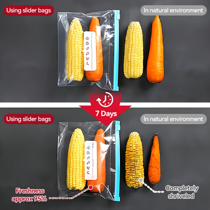 60pcs Zipper Storage Bags in 3 Sizes, Food Sorting and Storage Bags, Food Fresh-Keeping Sealed Bags, Suitable for Fruits, Grains, Vegetables, and Meat, Kitchen Storage and Organization, Kitchen Accessories