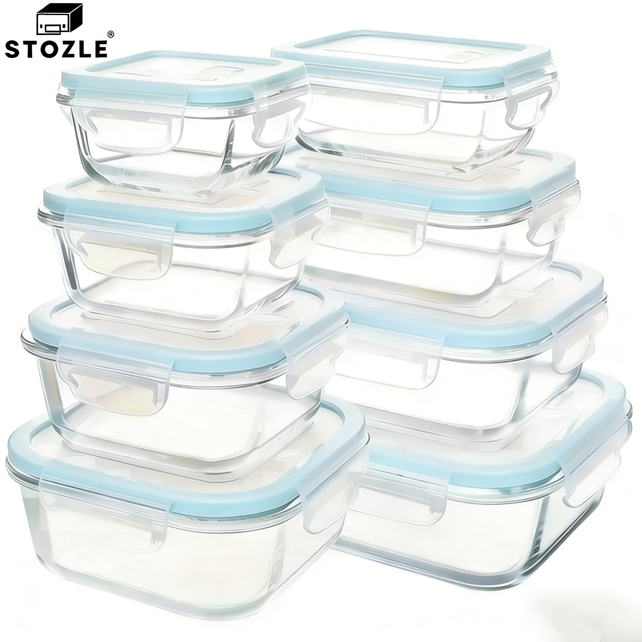 16pcs Sealed Glass Food Storage Containers, Lunch Box, Microwave, Oven - Great For Salads, Fruits, Vegetables And Sandwiches, Lunch Box | Sealed Storage | Durable Glass, Food Storage Containers (8 Lids + 8 Containers)