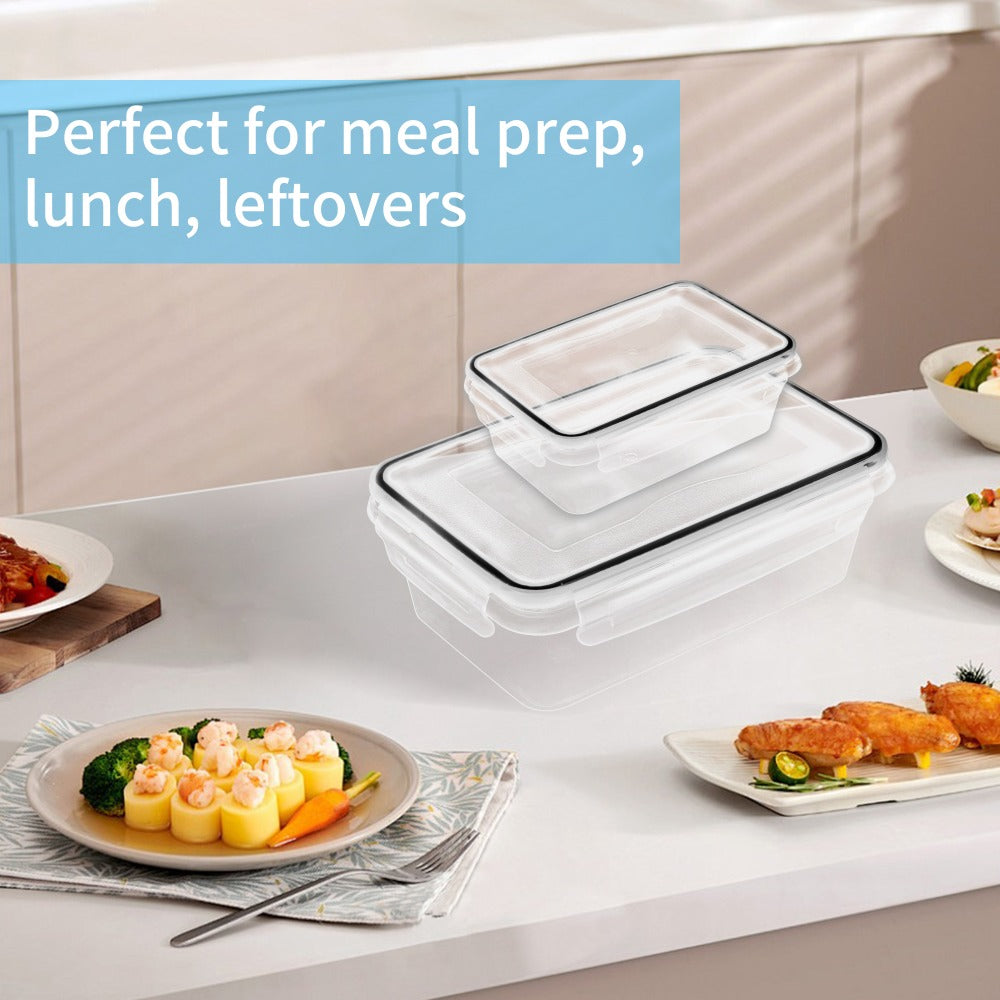28/44/54pcs Large Capacity Covered Food Storage Container, Leak Proof Plastic Lunch Box, Suitable for Pantry, Travel, Outdoor Picnics, Kitchen Cleaning (12/20/25 Container And 12/20/25 Lid), Microwave And Dishwasher Safety, Including Labels And Pens